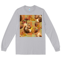 Moon Dust fall squirrel and plaid seamless Long Sleeve Tee - BundleAndBundleShop