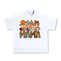 White one thankful mama Urban Heavy Tee - RacoonDesign
