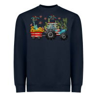 Navy 4th of july tractor Heavyweight Sweatshirt - CowGirlArtShop