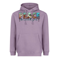 Lavender peace be with you cross Heavyweight Hoodie - NancyCooperArtShop