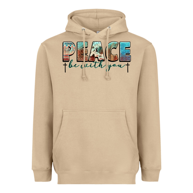Peace Be With You Cross Heavyweight Hoodie by NancyCooperArtShop | Teevron