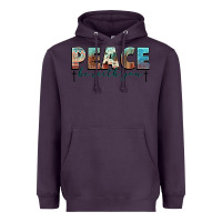 Plum peace be with you cross Heavyweight Hoodie - NancyCooperArtShop