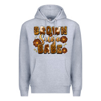 Heather Grey brown suga babe Premium Hoodie - Artiststas