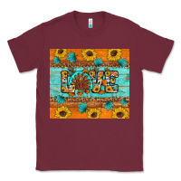 Burgundy Sunflower Leopard Thanksgiving Love Classic Tee - Artiststas