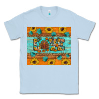 Dusty Blue Sunflower Leopard Thanksgiving Love Classic Tee - Artiststas