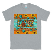 Heather Grey Sunflower Leopard Thanksgiving Love Classic Tee - Artiststas