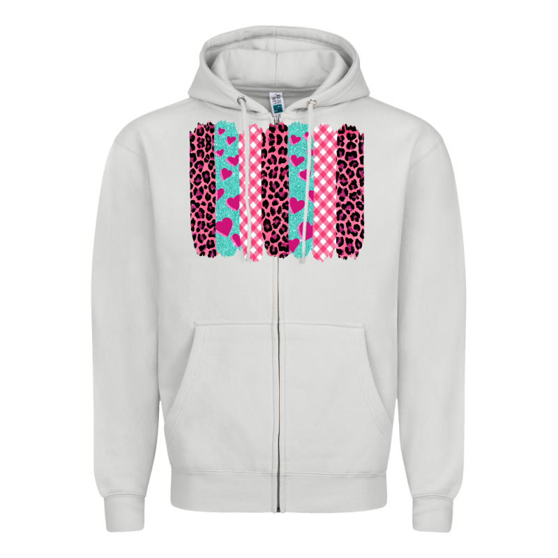 Valentine's Day Brushstrokes Zipper Hoodie by BarkalooDesign | Teevron