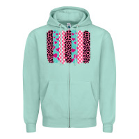 Seafoam valentine's day brushstrokes Zipper Hoodie - BarkalooDesign