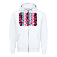 White valentine's day brushstrokes Zipper Hoodie - BarkalooDesign