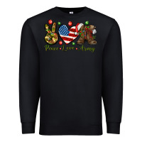 Black peace love army christmas Premium Sweatshirt - NancyCooperArtShop