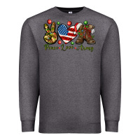 Charcoal Heather peace love army christmas Premium Sweatshirt - NancyCooperArtShop