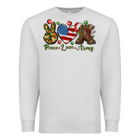 Dove Grey peace love army christmas Premium Sweatshirt - NancyCooperArtShop