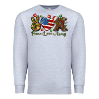 Heather Grey peace love army christmas Premium Sweatshirt - NancyCooperArtShop