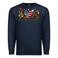 Navy peace love army christmas Premium Sweatshirt - NancyCooperArtShop