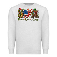 Oatmeal Heather peace love army christmas Premium Sweatshirt - NancyCooperArtShop
