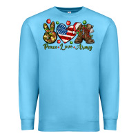 Ocean Blue peace love army christmas Premium Sweatshirt - NancyCooperArtShop