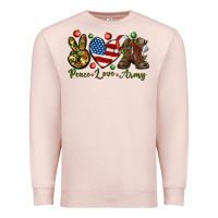 Pale Pink peace love army christmas Premium Sweatshirt - NancyCooperArtShop