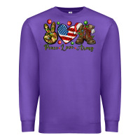 Purple peace love army christmas Premium Sweatshirt - NancyCooperArtShop