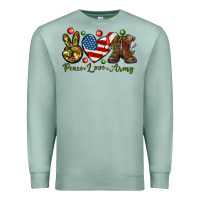 Seafoam peace love army christmas Premium Sweatshirt - NancyCooperArtShop