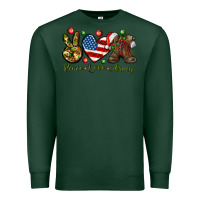Sports Green peace love army christmas Premium Sweatshirt - NancyCooperArtShop