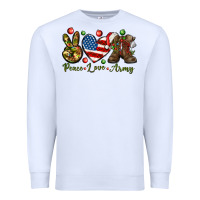 White peace love army christmas Premium Sweatshirt - NancyCooperArtShop