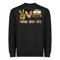 Black peace love bus Heavyweight Sweatshirt - CowhideDigitalArt