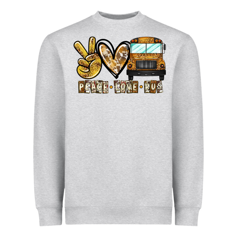 Peace Love Bus Heavyweight Sweatshirt by CowhideDigitalArt | Teevron