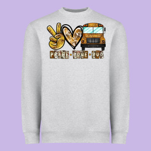 Peace Love Bus Heavyweight Sweatshirt Designed By Cowhidedigitalart