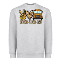 Heather Grey peace love bus Heavyweight Sweatshirt - CowhideDigitalArt