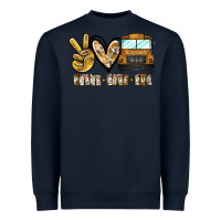 Navy peace love bus Heavyweight Sweatshirt - CowhideDigitalArt