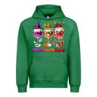 Emerald Hallothanksmas wine glasses Urban Hoodie - NancyCooperArtShop