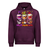 Mauve Wine Hallothanksmas wine glasses Urban Hoodie - NancyCooperArtShop