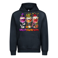 Navy Hallothanksmas wine glasses Urban Hoodie - NancyCooperArtShop