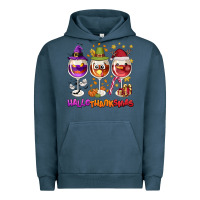 Pigment Midnight Navy Hallothanksmas wine glasses Urban Hoodie - NancyCooperArtShop