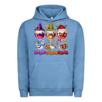 Pigment Pebble Blue Hallothanksmas wine glasses Urban Hoodie - NancyCooperArtShop