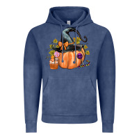 Vintage Denim Kids Pumpkin with Halloween Vintage Hoodie - texasbilliewilder