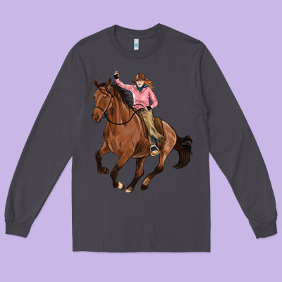 Cowgirl Long Sleeve Tee Designed By Artiststas