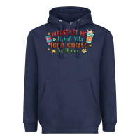 Navy please let me drink my iced coffee in peace Heavyweight Hoodie - MaliasSmallBusiness