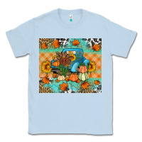 Dusty Blue Thanksgiving Truck With Turkey Classic Tee - Artiststas
