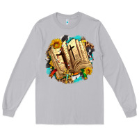 Moon Dust cross with bible and sunflowers Long Sleeve Tee - AdoDesignShop