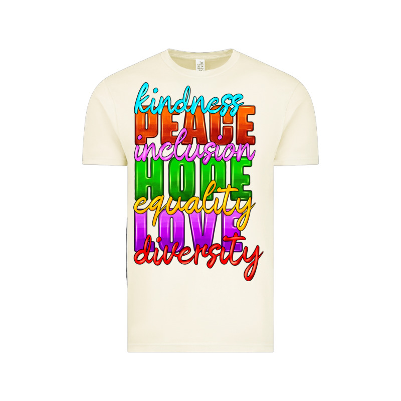 Kindness Peace Inclusion Hope Equality Love Diversity Vintage Tee by HRA Design Shop | Teevron