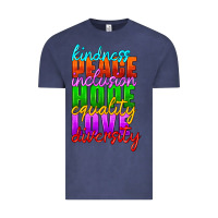 Vintage Denim kindness peace inclusion hope equality love diversity Vintage Tee - HRA Design Shop