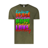 Vintage Olive kindness peace inclusion hope equality love diversity Vintage Tee - HRA Design Shop