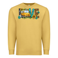 Antique Gold school bus love Premium Sweatshirt - NancyCooperArtShop