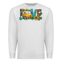 Oatmeal Heather school bus love Premium Sweatshirt - NancyCooperArtShop