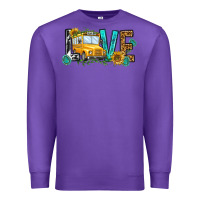 Purple school bus love Premium Sweatshirt - NancyCooperArtShop