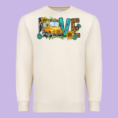 School Bus Love Premium Sweatshirt Designed By Nancycooperartshop