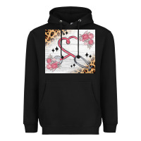 Black customized leopard floral nurse Heavyweight Hoodie - MaliasSmallBusiness