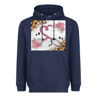 Navy customized leopard floral nurse Heavyweight Hoodie - MaliasSmallBusiness