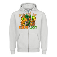 Dove Grey dead inside but feeling lucky Zipper Hoodie - NancyCooperArtShop